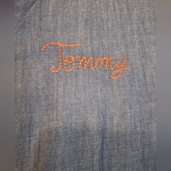 Tommy Hilfiger Girls XL reversible chambray denim navy floral bomber jacket - Picture 3 of 12